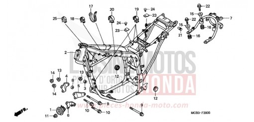 CARROSSERIE DE CHASSIS XL650V1 de 2001